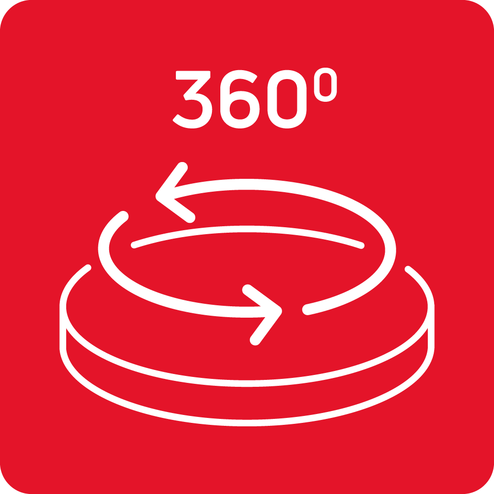 360° rotating base