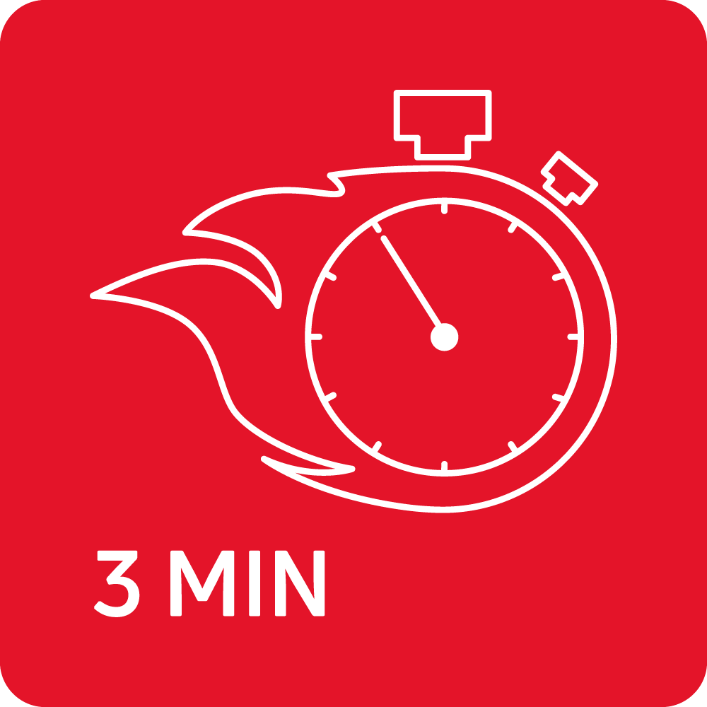 Nxehja për 3 min.