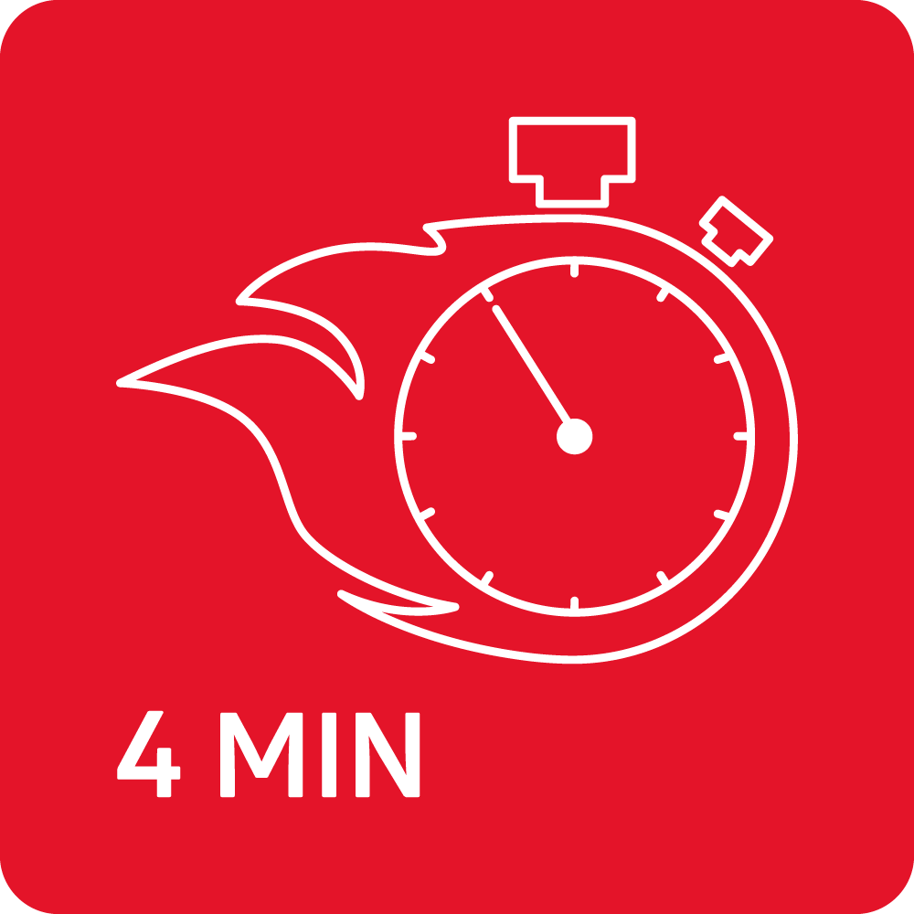 Nxehja për 4 min.